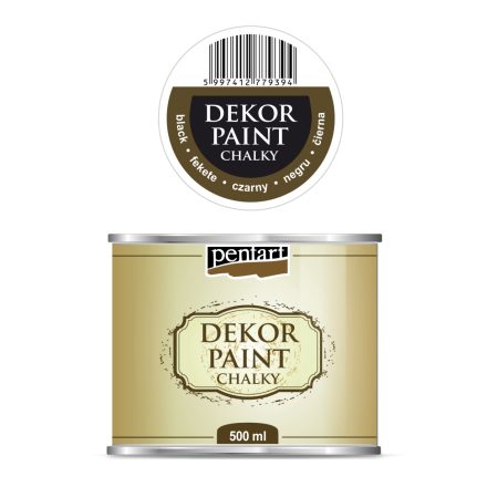 Pentart Dekor krétafesték 500 ml fekete - 22726