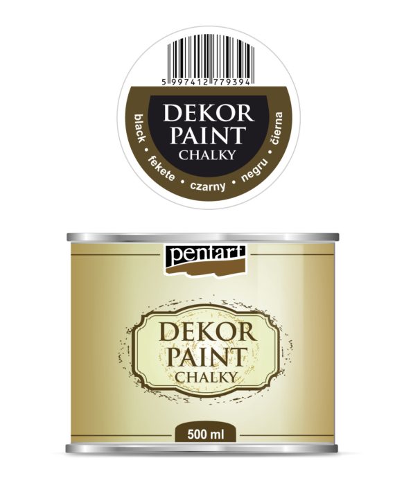 Pentart Dekor krétafesték 500 ml fekete - 22726