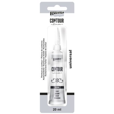 Pentart Kontúrozó festék 20 ml ezüst - 2462