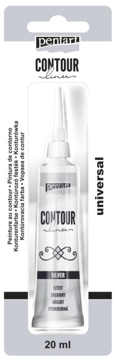 Pentart Kontúrozó festék 20 ml ezüst - 2462