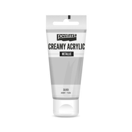 Pentart Krémes akrilfesték metál 60 ml ezüst - 28008