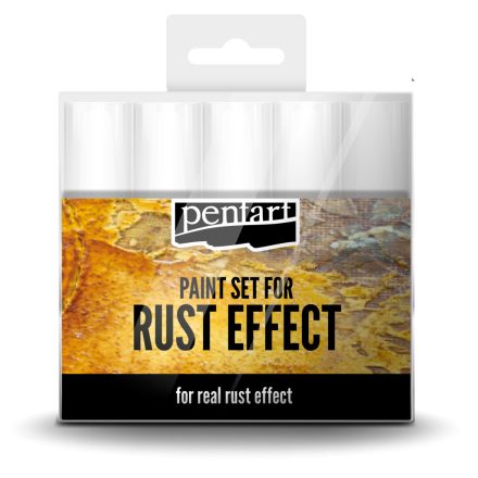Pentart Rozsda hatás festék szett, 4 x 20 ml festék, 20 ml 3D por - 29762