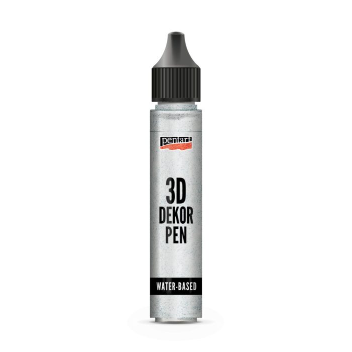 Pentart 3D dekortoll csillogó 30 ml ezüst - 35155