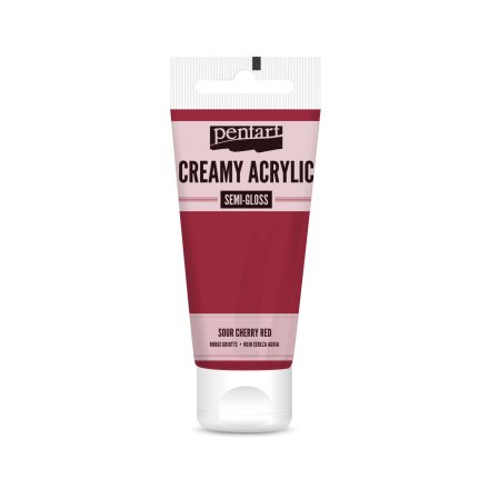 Pentart Krémes akrilfesték selyemfényű 200 ml meggypiros - 39008