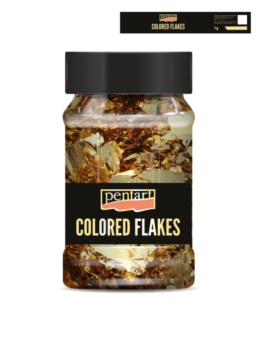 Pentart Színes fólia pehely min. 1 g, barokkarany - 40093
