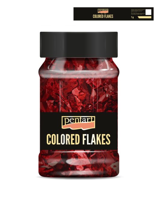 Pentart Színes fólia pehely min. 1 g, piros - 40094