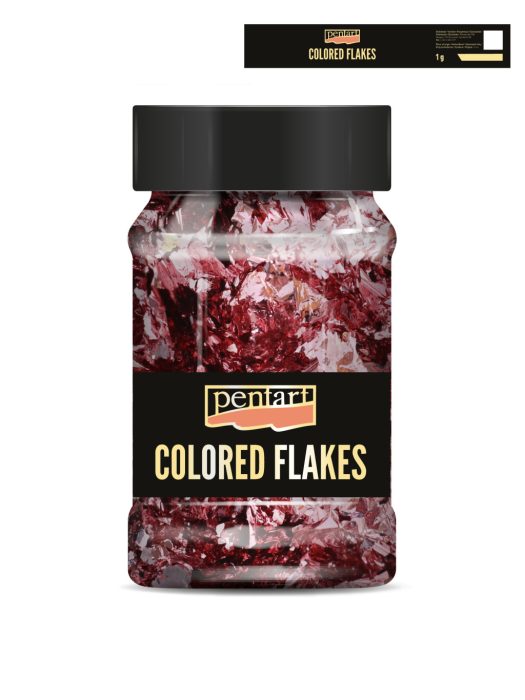 Pentart Színes fólia pehely min. 1 g, pink - 40097