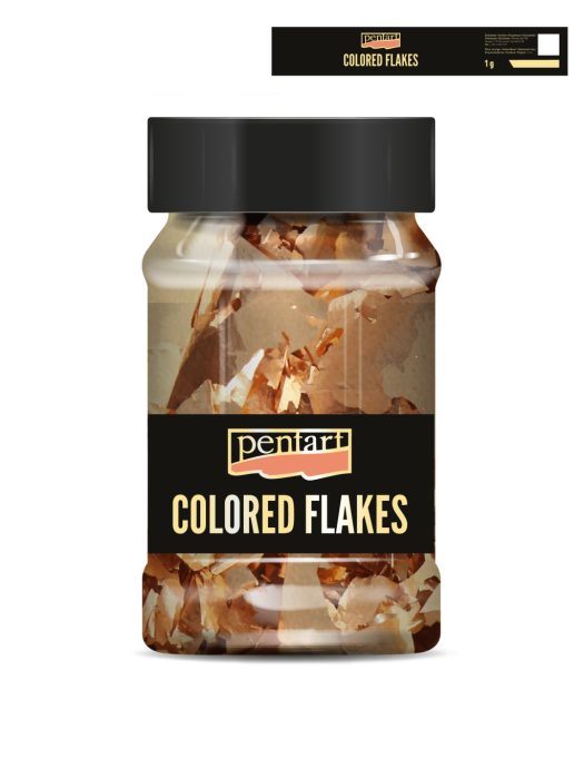 Pentart Színes fólia pehely min. 1 g, rózsaarany - 40100