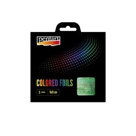   Pentart Színes fólia lap 9x9 cm 5 lap/csomag, zöld - 40117