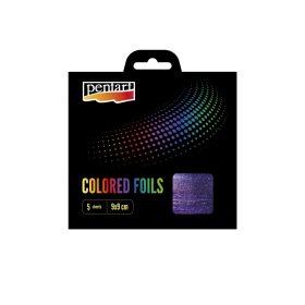   Pentart Színes fólia lap 9x9 cm 5 lap/csomag, sötétlila - 40118
