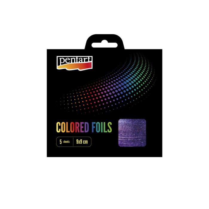 Pentart Színes fólia lap 9x9 cm 5 lap/csomag, sötétlila - 40118