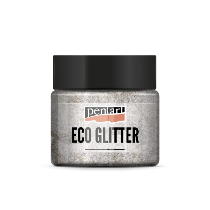 Pentart Eco Glitter ezüst, extra finom min. 15 g - 41122