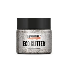 Pentart Eco Glitter ezüst, durva min. 15 g - 41123
