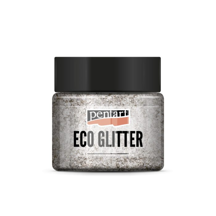 Pentart Eco Glitter ezüst, durva min. 15 g - 41123