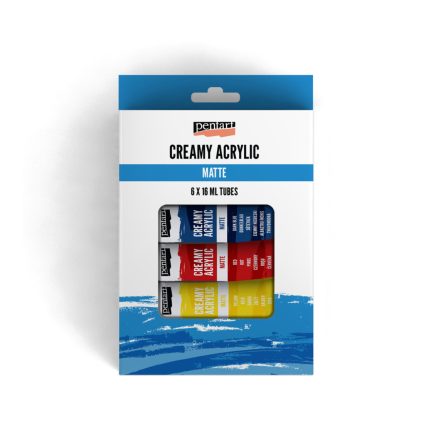 Pentart Krémes akrilfesték matt szett 6 szín x 16 ml / tubus - 45110