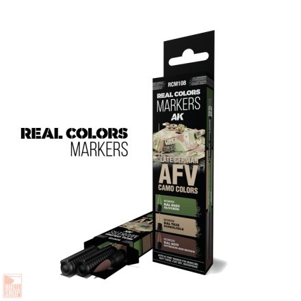 AK Interactive Late German Afv Camo Colors - Set 3 Real Colors Markers