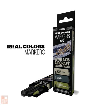 AK Interactive Wwii Axis Aircraft Cockpit Colors - Set 3 Real Colors Markers