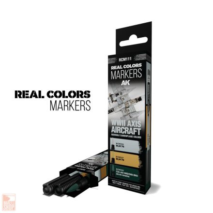 AK Interactive WWII Axis Aircraft Squiggle Camouflage Colors - Set 3 Real Colors Markers