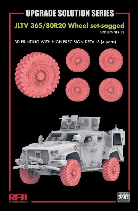 Ryefield model 1:35 Wheel set-sagged for JLTV (3D printed, Total 4 wheels)