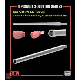   Ryefield model 2081 1:35 M4 SHERMAN Series 75mm M3 Metal Barrel w/3D printed Canvas Cover