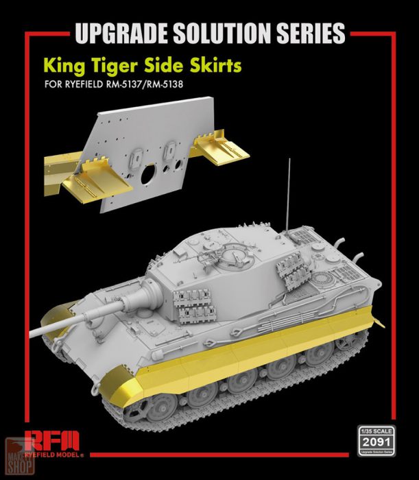Ryefield model RM2091 1:35 Upgrade set for 5137 5138 King Tiger Side Skirts