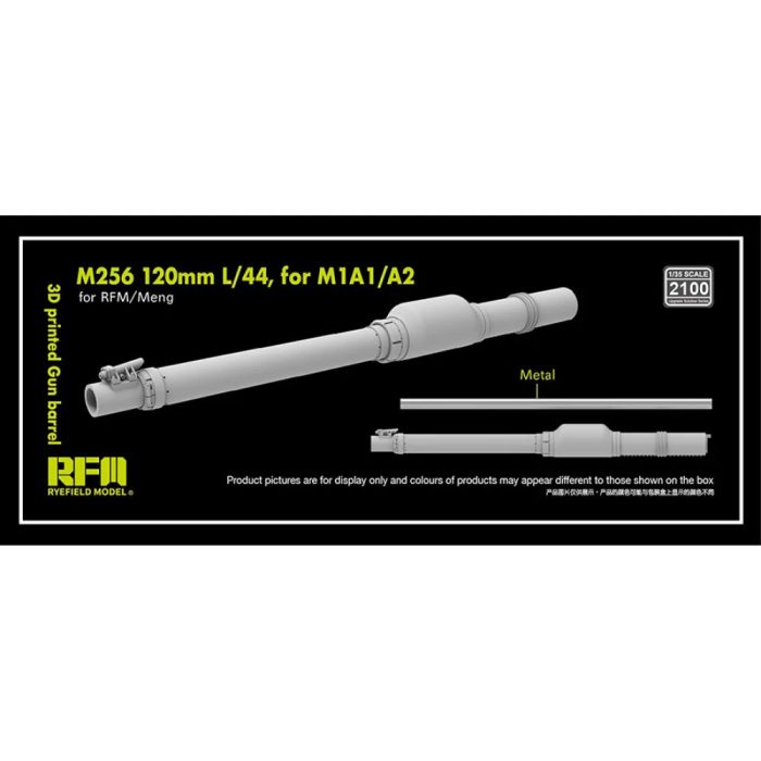 Ryefield model 2100 1:35 3D printed Gun barrel M256 120mm L/44 for M1A1/M1A2, for RFM/Meng