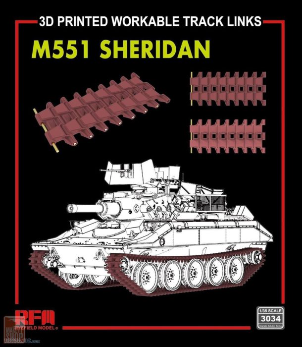 Ryefield model 3034 1:35 M551 Workable Tracks (3D printed)
