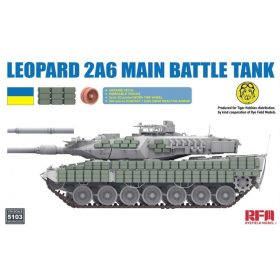   Ryefield model RM5103 1:35 Leopard 2A6 Main Battle Tank with Ukraine decal/ Kontakt-1ERA/workable tracks