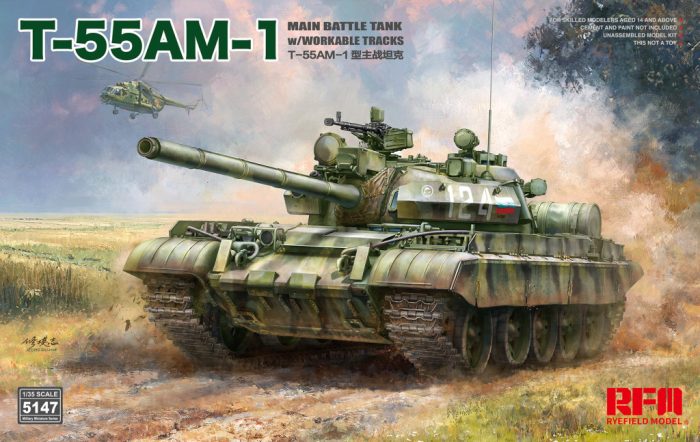 Ryefield model 1:35 T-55 AM-1 Main Battle Tank with worlable tracks