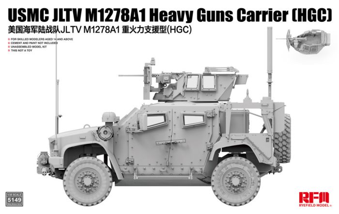 Ryefield model 1:35 USMC JLTV M1278A1 Heavy Guns Carrier (HGC)