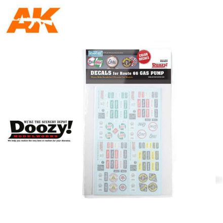 AK Interactive 1:24 Decals for Route 66 Gas Pump (Color Decals)