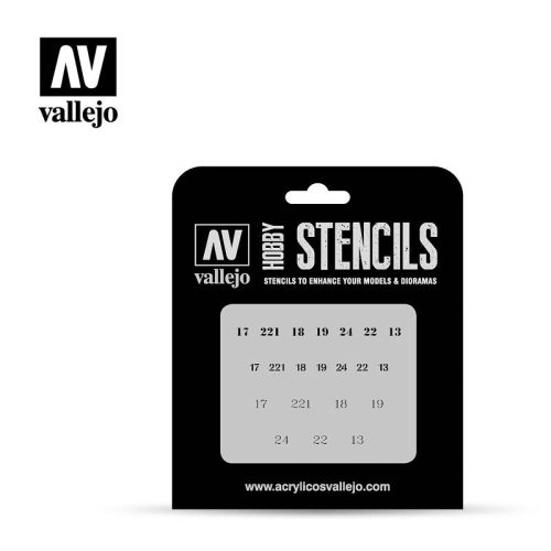 Vallejo Stencil - Soviet Numbers WWII ST-AFV003
