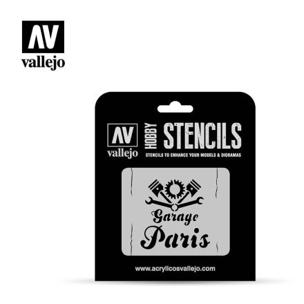 Vallejo Stencil - Vintage Garage Sign (ST-LET001)