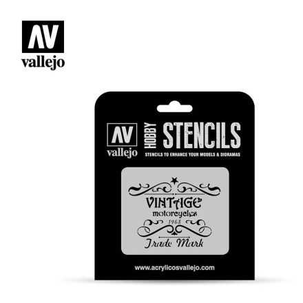 Vallejo Stencil - Vintage Motorcycles Sign (ST-LET005)