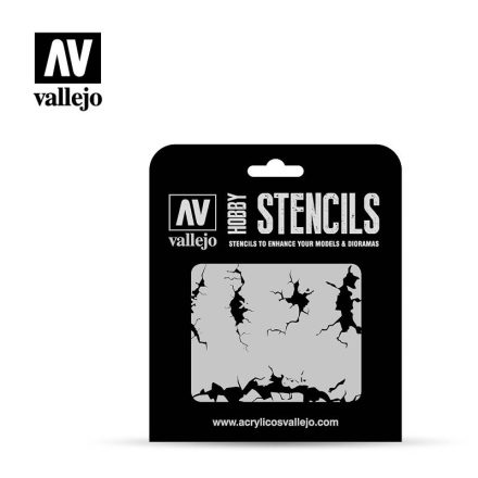 Vallejo Stencil - Cracked Wall (ST-TX001)