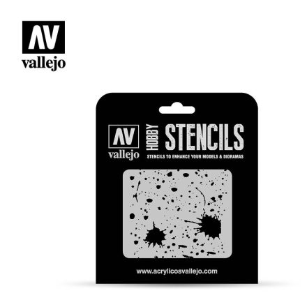 Vallejo Stencil - Splash & Stains (ST-TX003)