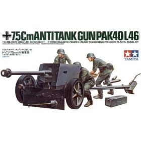   Tamiya 1:35 7.5cm Pak-40 (L46) with crew figures harcjármű makett