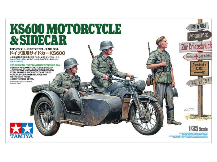 Tamiya 1:35 German Zundapp KS600 Motorcycle and Sidecar
